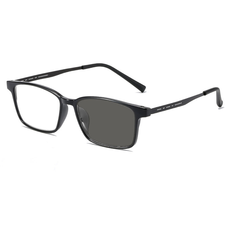 USOPTIGAZE Classic Frame Aluminum-Magnesium Lightweight Multifocal Color-Changing Alloy READING GLASSES