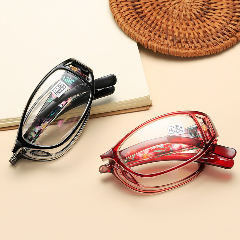 LADIES PRINTED FOLDING ANTI-BLUE LIGHT READING GLASSES