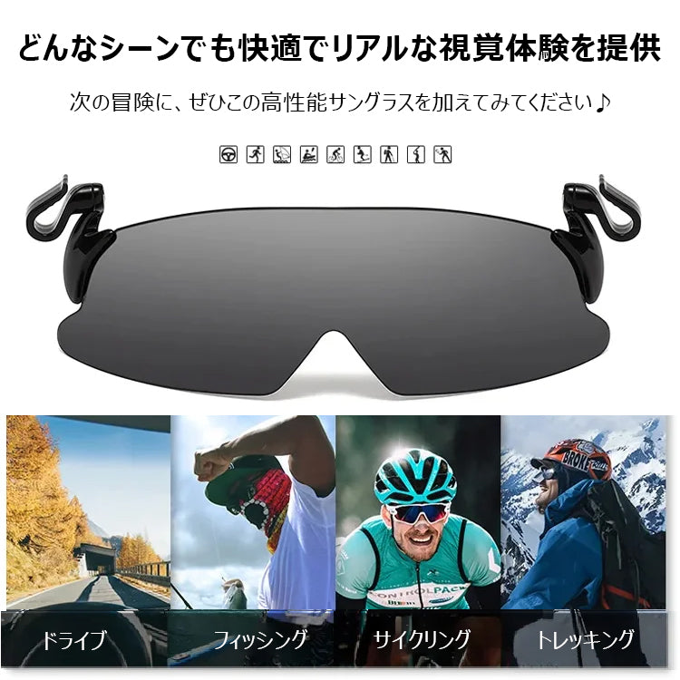 Eterlens 帽子のツバに取り付けて 一体化できるサングラス