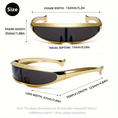 MEN'S FUTURISTIC STYLIST ONE-PIECE PC 100% UV PROTECTION SUNGLASSES