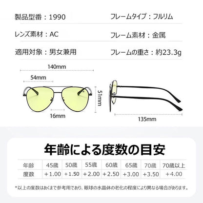 Eterlens  男女兼用ナイトビジョン 遠近両用調光老眼鏡