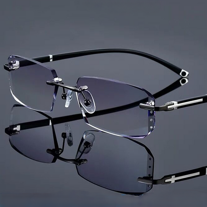 FASHION DIAMOND CUT RIMLESS BLUE LIGHT GLASSES