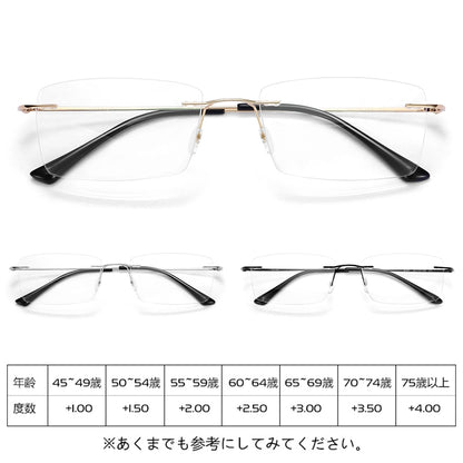 Eterlens  チタン製フレームレスブルーライトカット老眼鏡