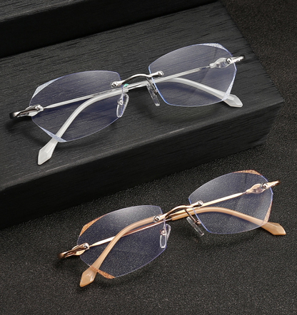 Galvanisierte, randlose Presbyopie-Brille mit Diamantschliff