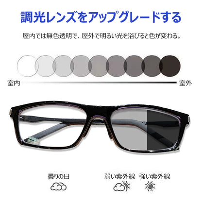 Eterlens調光機能付き遠近両用滑り止め老眼鏡