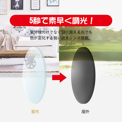 Eterlens 折りたたみ式調光レンズ 累進多焦点シニアグラス