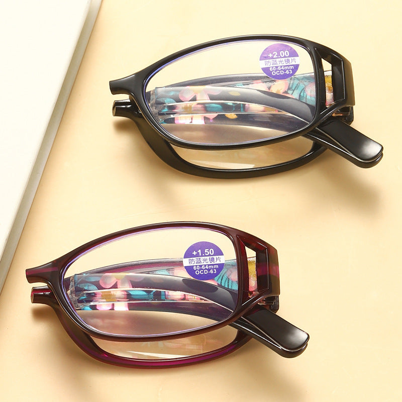 LADIES PRINTED FOLDING ANTI-BLUE LIGHT READING GLASSES