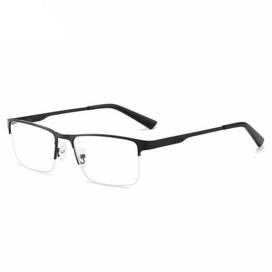 USOPTIGAZE HALF-FRAME METAL TEXTURE ANTI-BLUE LIGHT BUSINESS READING GLASSES