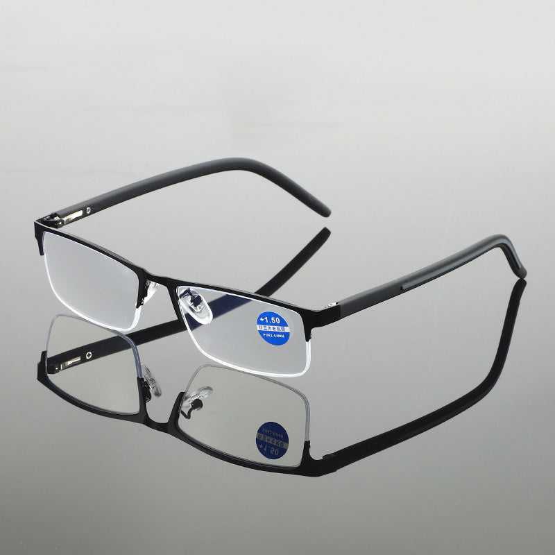 USOPTIGAZE MEN'S FASHIONABLE METAL LIGHTWEIGHT ANTI-BLUE LIGHT BUSINESS READING GLASSES