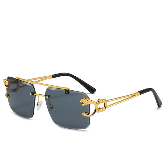 TRENDIGE GETÖNTE ECKIGE RANDLOSE SONNENBRILLE FÜR HERREN 