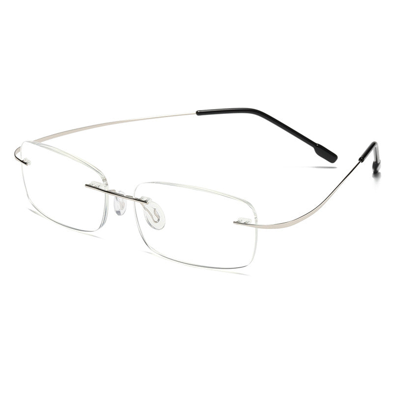 Randlose Presbyopie-Brille aus Titan mit Anti-Blaulicht