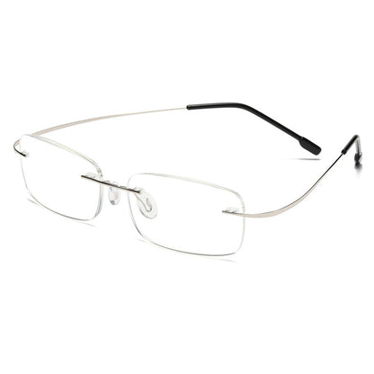 Randlose Presbyopie-Brille aus Titan mit Anti-Blaulicht