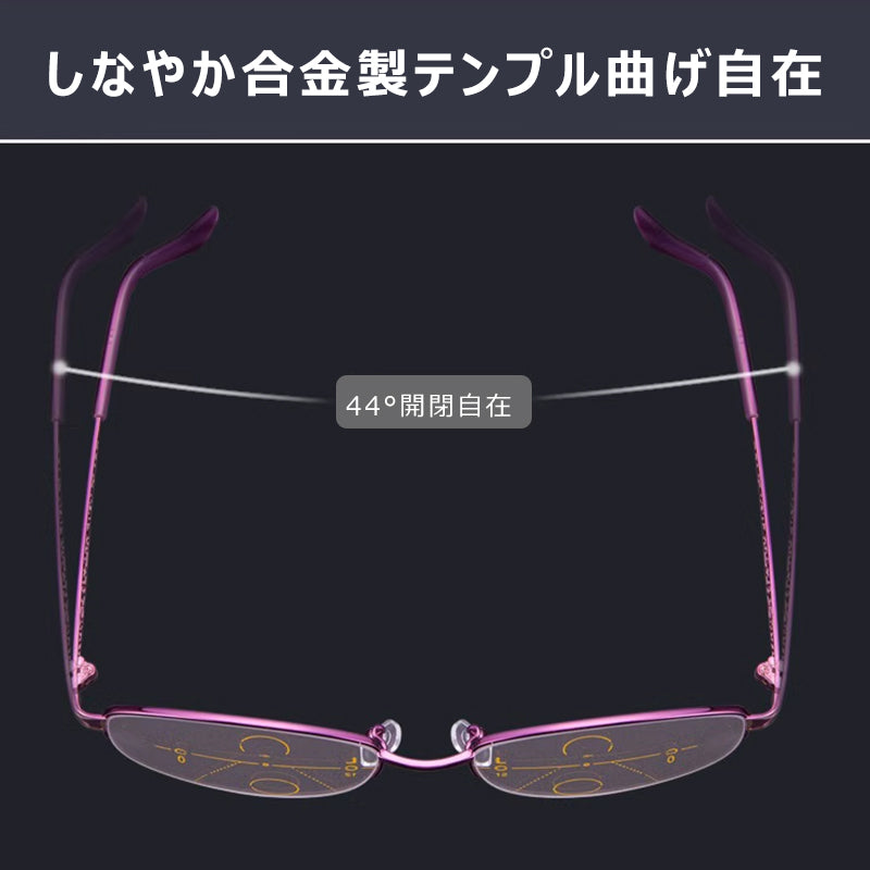 ブルーライトカット累進多焦点老眼鏡 遠近両用&快適な装着感で、様々なシーンに大活躍