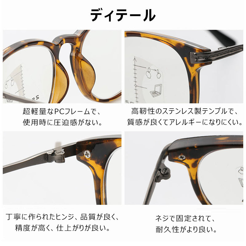 Eterlens ブルーライトカット累進多焦点老眼鏡-m