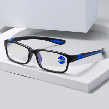 TWO-COLOR FRAME SPORTS ANTI-BLUE LIGHT READING GLASSES