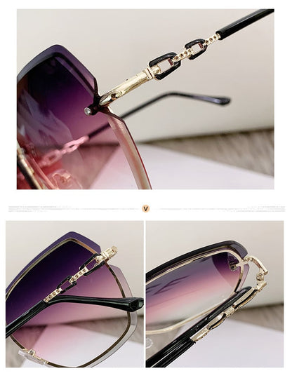 RANDLOSE SONNENBRILLE MIT STRASS-DEKOR 