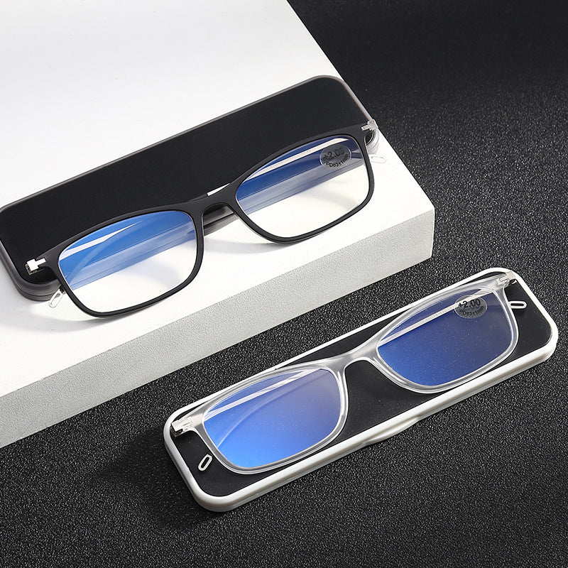 USOPTIGAZE BUSINESS FASHIONABLE METAL PAPER ULTRA-LIGHT ANTI-BLUE LIGHT READING GLASSES