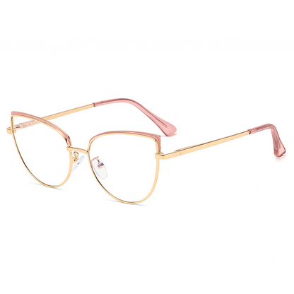 Large Frame Cat Eye Patchwork Glasses