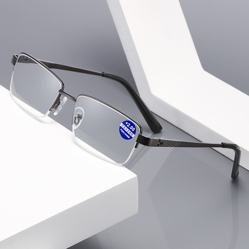 USOPTIGAZE ULTRALIGHT SPRING HALF-FRAME FASHIONABLE ANTI-BLUE LIGHT BUSINESS READING GLASSES