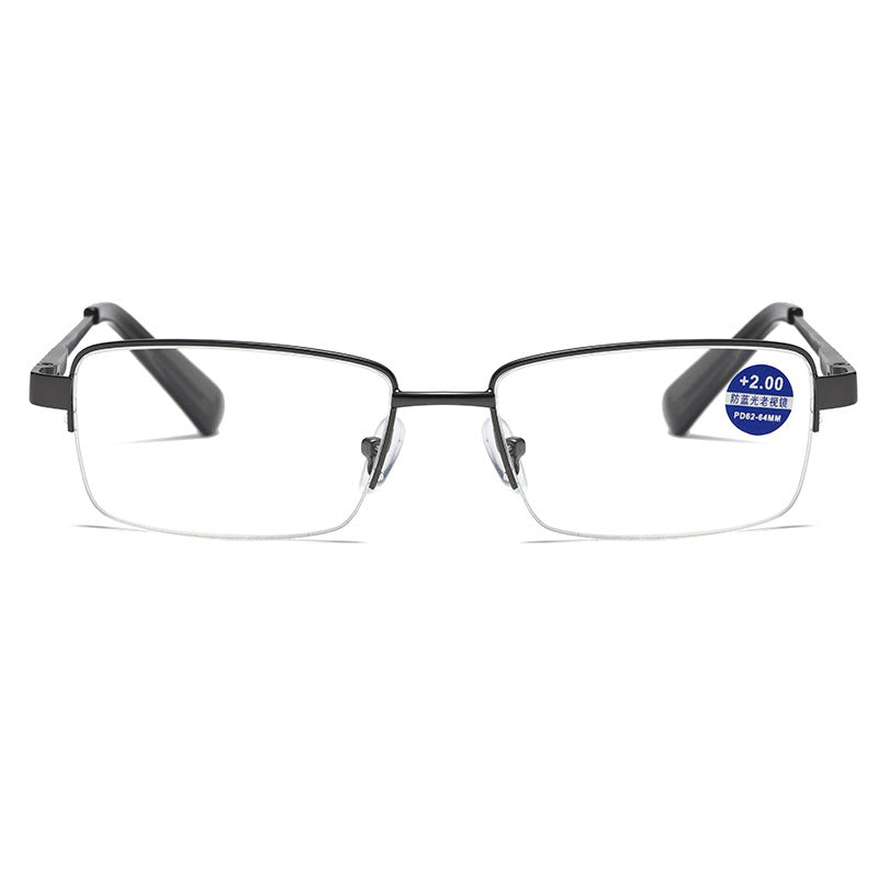 USOPTIGAZE ULTRALIGHT SPRING HALF-FRAME FASHIONABLE ANTI-BLUE LIGHT BUSINESS READING GLASSES