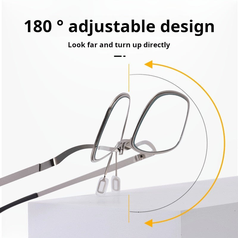 BUSINESS METAL FLIP DUAL-PURPOSE MULTI-FOCAL READING GLASSES