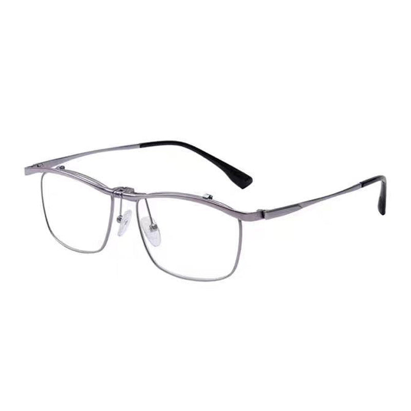 BUSINESS METAL FLIP DUAL-PURPOSE MULTI-FOCAL READING GLASSES