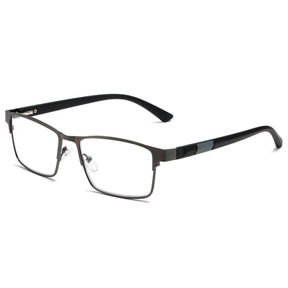 USOPTIGAZE BUSINESS METAL FASHION FULL FRAME SPRING READING PRESBYOPIC GLASSES