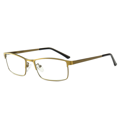 USOPTIGAZE ULTRA-LIGHT VINTAGE GOLD SQUARE BUSINESS READING GLASSES