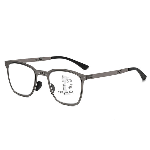 USOPTIGAZE ULTRA-LIGHT FOLDABLE BUSINESS COLOR-CHANGING MULTI-FOCAL READING GLASSES