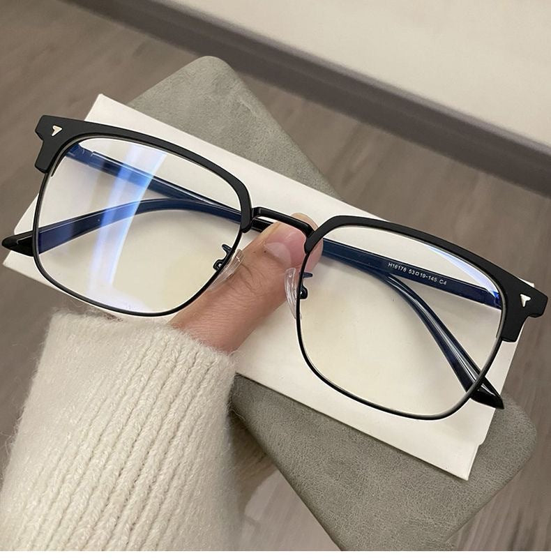 MEN'S BUSINESS METAL HALF-FRAME ANTI-BLUE LIGHT READING GLASSES