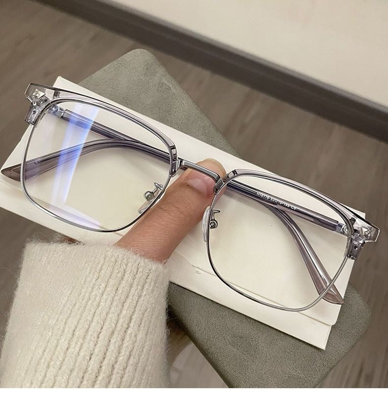 MEN'S BUSINESS METAL HALF-FRAME ANTI-BLUE LIGHT READING GLASSES