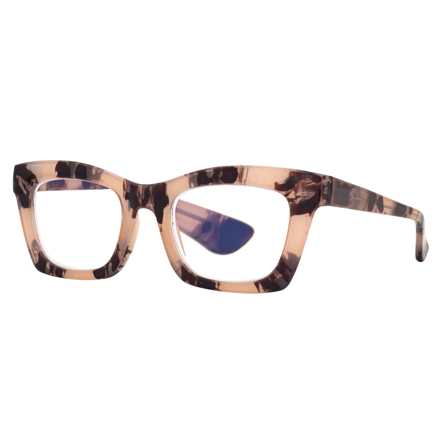 QUADRATISCHE CAT-EYE-LESEBRILLE MIT BLAULICHTSCHUTZ