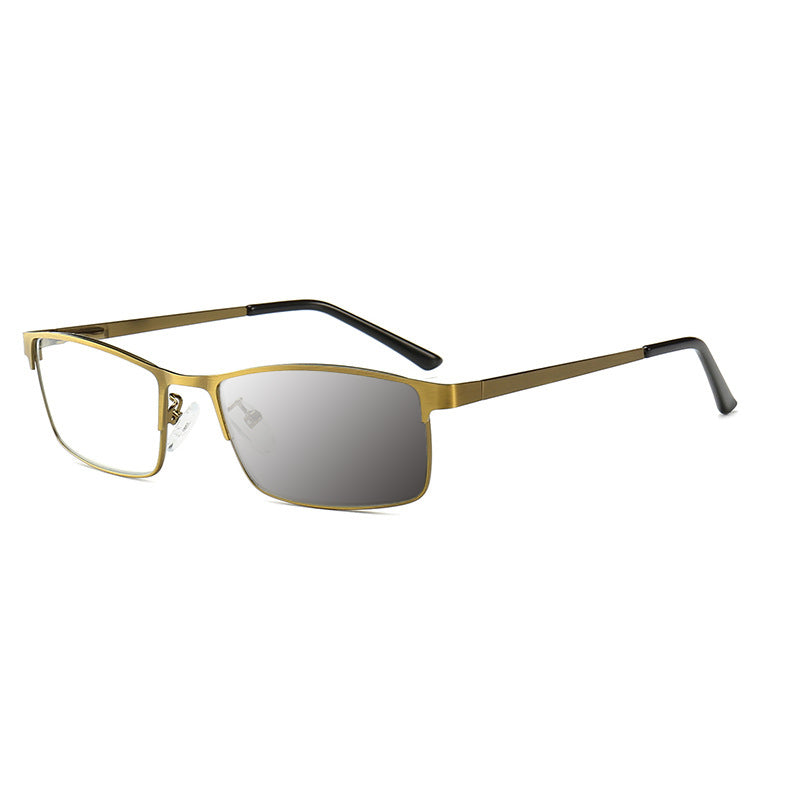 USOPTIGAZE ULTRA-LIGHT VINTAGE GOLD SQUARE BUSINESS READING GLASSES