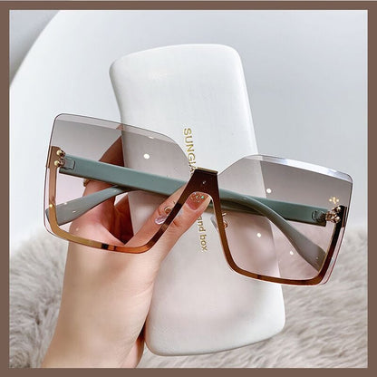 RIMLESS OVERSIZED FASHION SUNGLASSES