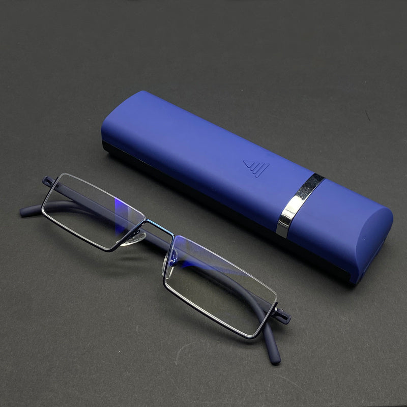 BLUE LIGHT READING GLASSES METAL SQUARE GLASSES