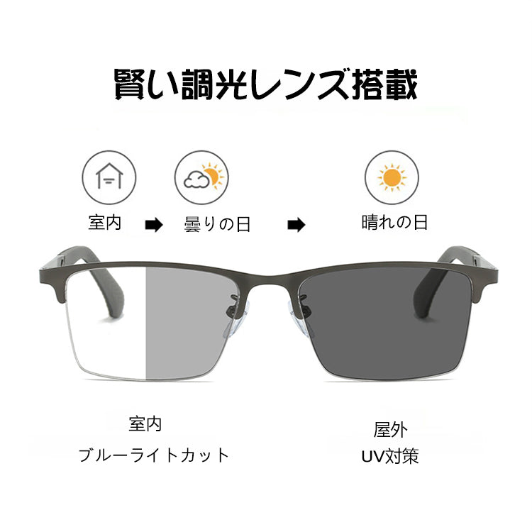 Usoptigaze ハーフリム遠近両用シニアグラス