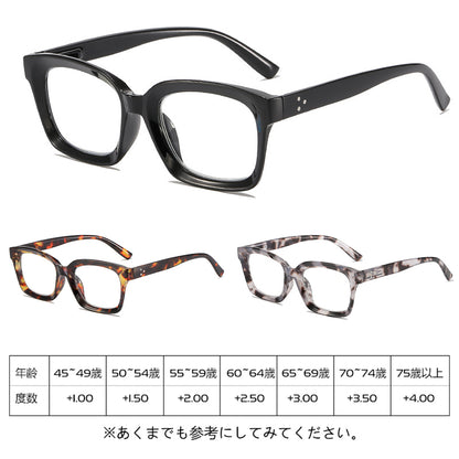 Usoptigaze ブルーライトカット老眼鏡ウェリントン型男女兼用