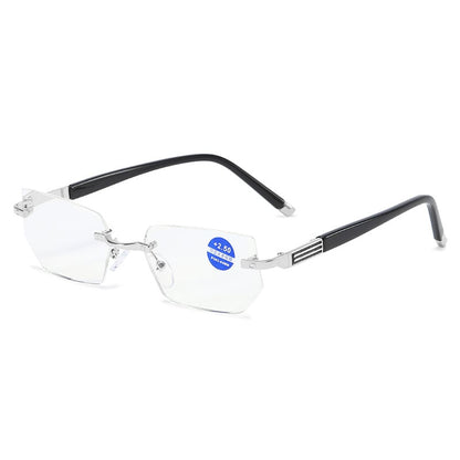 ANTI-BLUE LIGHT RIMLESS CUT EDGE METAL PRESBYOPIA GLASSES