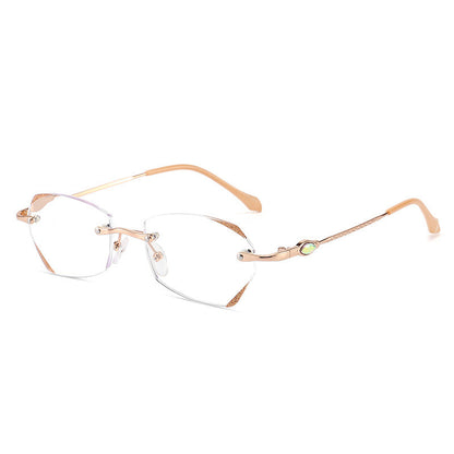 ELECTROPLATED DIAMOND CUT EDGE RIMLESS ANTI-BLUE LIGHT PRESBYOPIA GLASSES