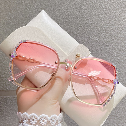 RANDLOSE SONNENBRILLE MIT STRASS-DEKOR 