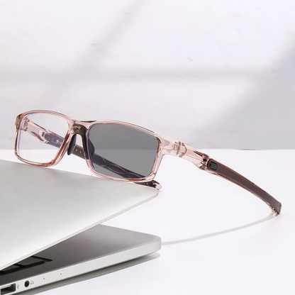 #5331 USOPTIGAZE MEN'S RETRO SQUARE FRAME SPORTS NON-SLIP CASUAL ANTI-BLUE LIGHT READING GLASSES