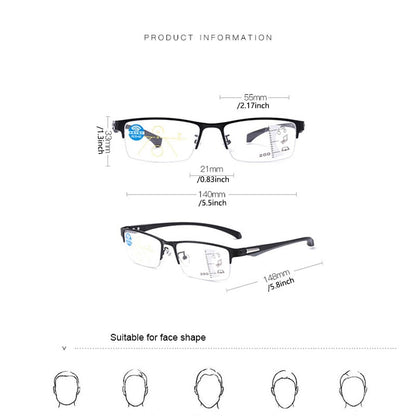 GAFAS DE LECTURA MULTIFOCO DE TITANIO PROGRESIVAS DOBLE LUZ ANTI-LUZ AZUL