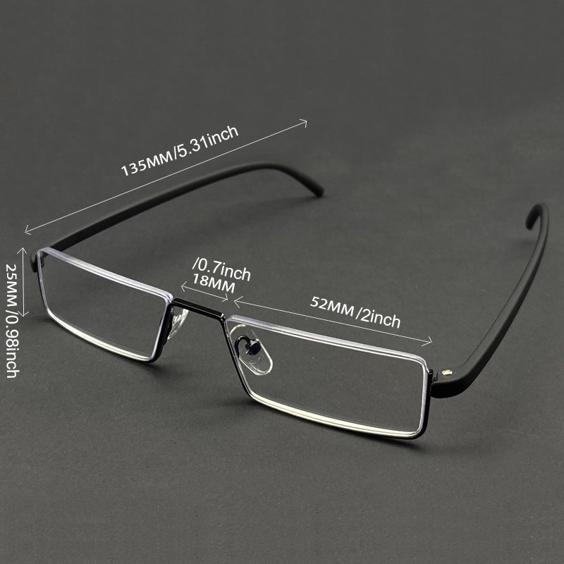 Blaulicht-Lesebrille, quadratische Metallbrille