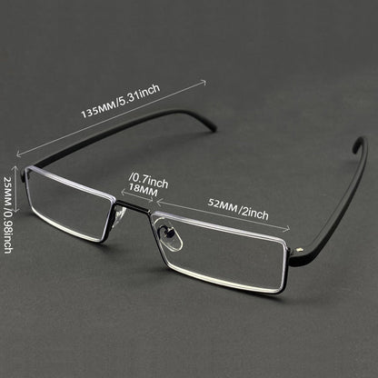 BLUE LIGHT READING GLASSES METAL SQUARE GLASSES