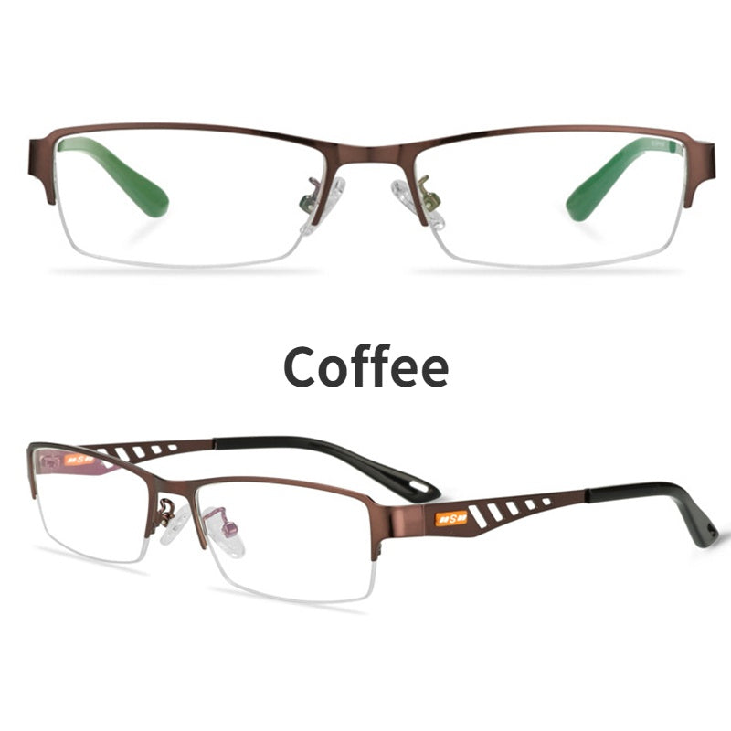 COLOR-CHANGING BUSINESS ALUMINUM ALLOY MYOPIA GLASSES