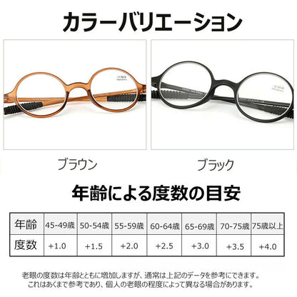 Eterlens  レトロ風ラウンドフレームブルーライト老眼鏡-m