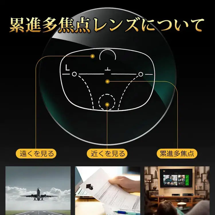 Eterlens 女性用累進多焦点ブルーライトカット老眼鏡