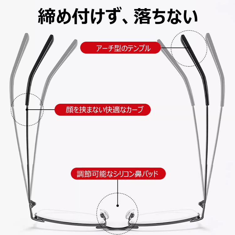 Eterlens ブロー型スクエア耐摩耗ビジネス老眼鏡