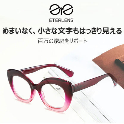 Eterlens キャットアイ太フレーム老眼鏡