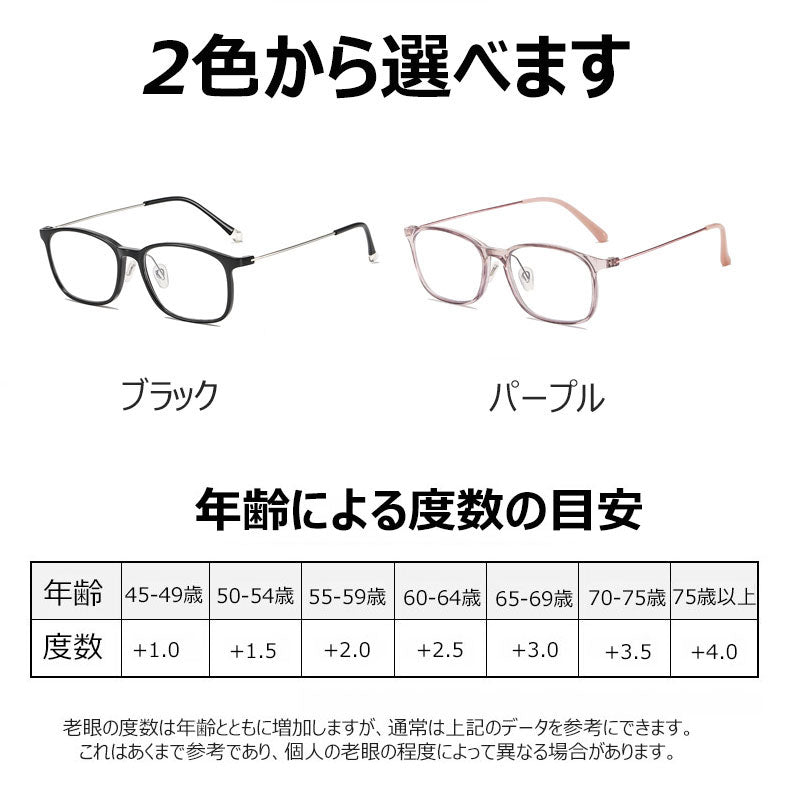 シンプルなブルーライトカット老眼鏡